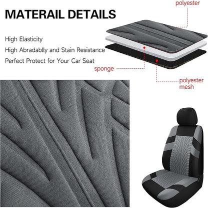 VarCozy Car Seat Covers Front Pair,Universal Cloth for Car,Breathable & Washable SUV, Sedan, Van, Automotive Interior Covers, Airbag Compatible