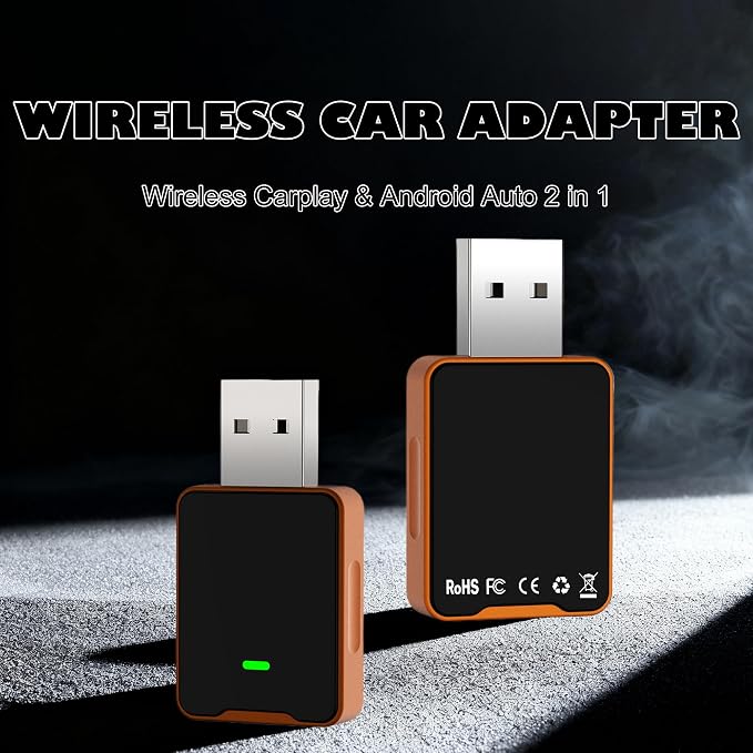 Wireless CarPlay Adapter for iPhone, Wired to Wireless CarPlay Dongle, Plug & Play, Auto-Connect, Low Latency, USB/Type-C Compatible with OEM Wired CarPlay Vehicles - LsdWkt