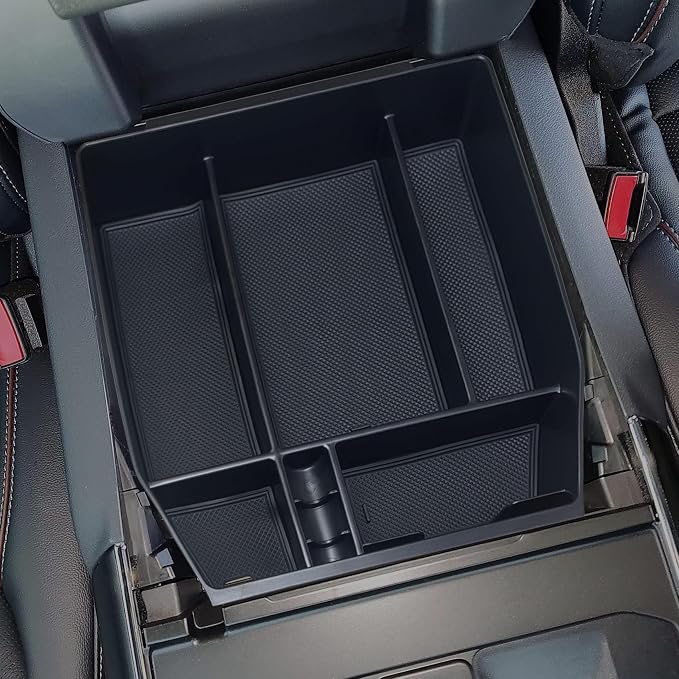 Zxiaochun Center Console Organizer Compatible with 2021 2022 2023 2024 Ford F150 Interior Accessories, Armrest Box Insert Storage Tray (Full Console w/Bucket Seats ONLY) Black Trim