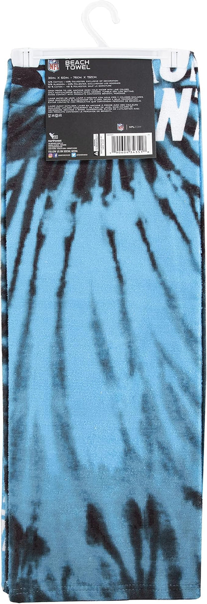 Northwest NFL Carolina Panthers Unisex-Adult Beach Towel, 30" x 60", Psychedelic