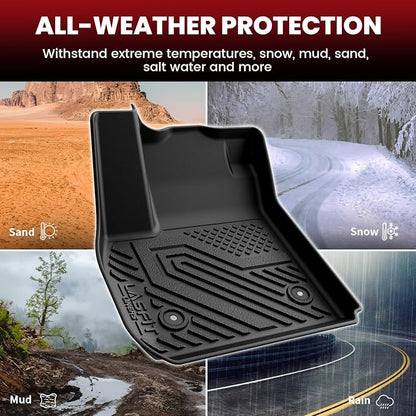 LASFIT Floor Mats for Buick Envision 2021-2026, TPE All Weather Protection Custom Fit 1st & 2nd Row Floor Liners and Trunk Mats Rubber Car Liners for Buick Envision Accessories, Black, Easy to Clean