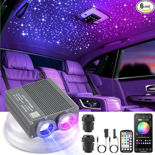 32W Starlight Headliner Kit, Star Lights for Car Roof&Home Decoration, Fiber Cable 1000pcs*0.03in*13.1ft RGBW Star Light Headliner with Bluetooth APP/Remote Control/Music Mode