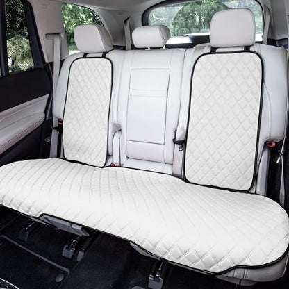 FH Group Car Seat Cushion Neosupreme Automotive Seat Cushions - Universal Fit, Rear Car Seat Cushion, Car Seat Cushions with Non-Slip Silicone Backing for SUV, Sedan, Van Rear Set White