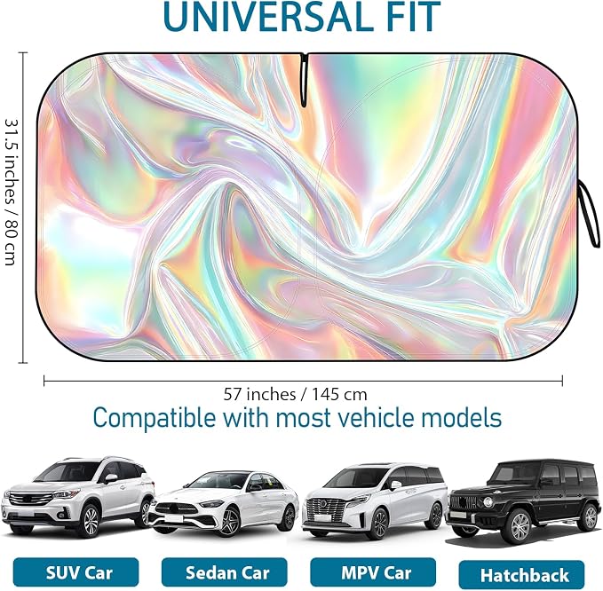 Car Windshield Sun Shade, Folding Car Shades for Front Windows UV Rays Sun Cover Shade, Keeps Your Vehicle Cool