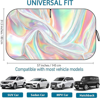 Car Windshield Sun Shade, Folding Car Shades for Front Windows UV Rays Sun Cover Shade, Keeps Your Vehicle Cool