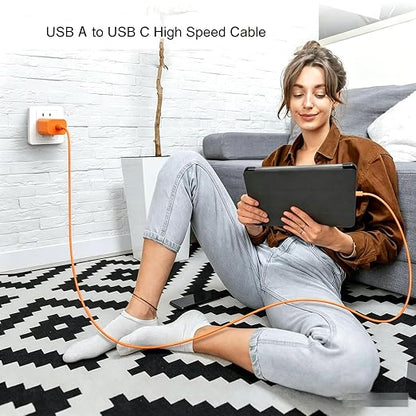 Orange iPhone 17/17E Car Carplay Cable for iPhone 17/16/15, 15/16/17 Pro Max 15 16 Plus Charging Cable, USB A to USB C Cord for iPad 10th Gen iPad Pro, Air 5th 4th Mini 6th Replacement Cord (6FT)
