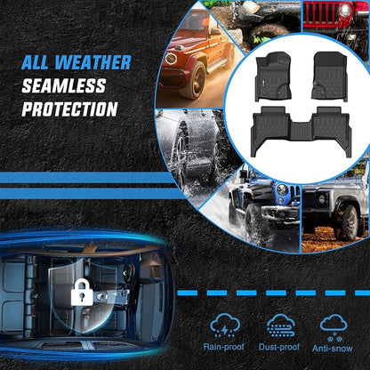 Nilight TPE Floor Mats for Ford Ranger SuperCrew Cab 2019 2020 2021 2022 2023 2024, All Weather Custom Fit Heavy Duty Floor Liners