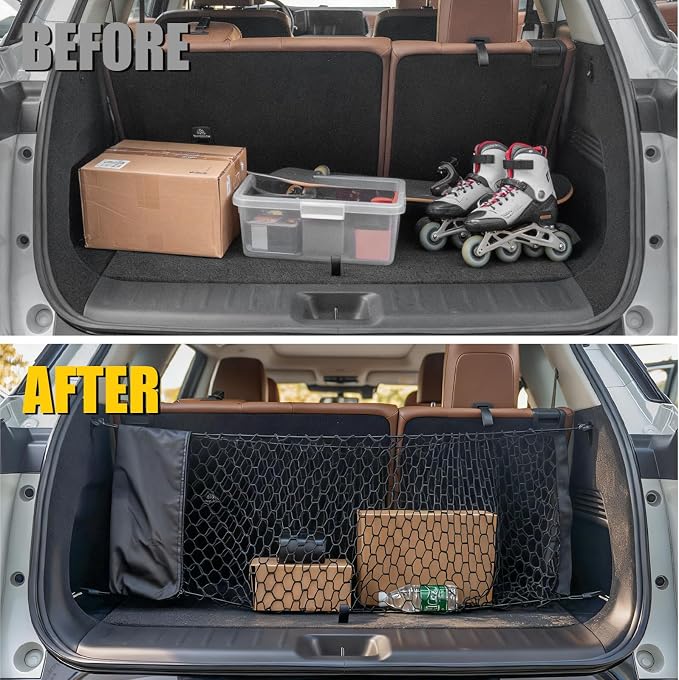 Cargo Net Compatible with 2013-2025 Nissan Pathfinder Truck Bed Cargo Net 3.05'×1.31' Double Layer Envelope Style Dense Mesh Trunk Organizer for 2024 Pathfinder Exterior Accessories