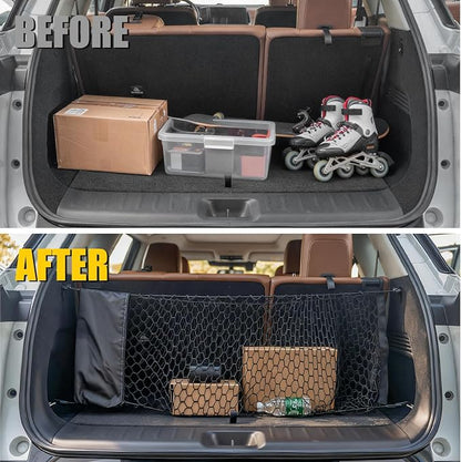 Cargo Net Compatible with 2013-2025 Nissan Pathfinder Truck Bed Cargo Net 3.05'×1.31' Double Layer Envelope Style Dense Mesh Trunk Organizer for 2024 Pathfinder Exterior Accessories