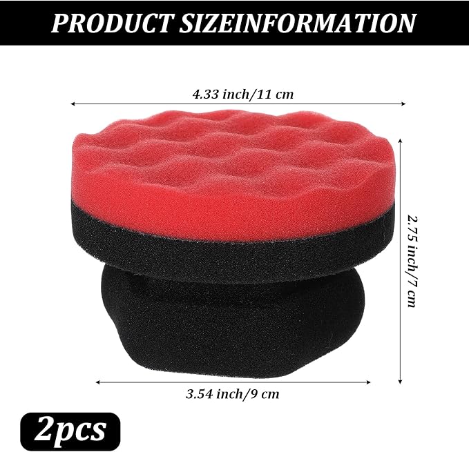 2 PCS Tire Shine Applicator Pad Large Hex Grip Tire Dressing Applicator Reusable Car Detailing Foam Sponge Polishing Tool Wave Contoured Car Cleaning Supplies for Rubber Vinyl & Plastic Trim
