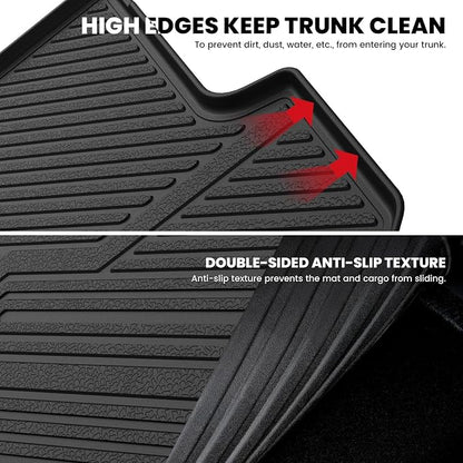 LASFIT Cargo Mat for Hyundai Santa Fe Sport 2018 2017 2016 2015 2014 2013, All Weather TPE Custom Fit Car Trunk Mats Cargo Liners Accessories for Santa Fe Sport 2013-2018, Black