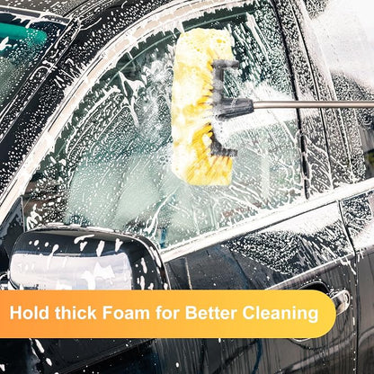 Tanlade 2 Pcs Car Wash Brush Head with Soft Detailing Bristle Flow Through Car Cleaning Brush Exterior Wash Equipment for Auto Truck RV Boat Camper(12 Inch,Yellow)