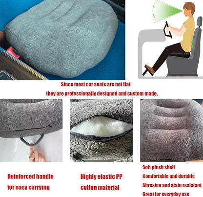 Super Thicken Car Seat Cushion for Adults-Car Booster Seat for Short Drivers-Increase The Field of View by 12cm/4.7in,Plush shell, breathable,with handle,easy to carry,for Cars,Office,Home(Light Gray）