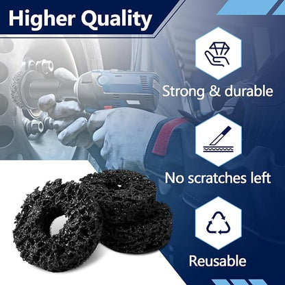 12PCS Wheel Hub Cleaning Pads, 2" Durable Nylon Web Pads, Wheel Stud Cleaner Pads