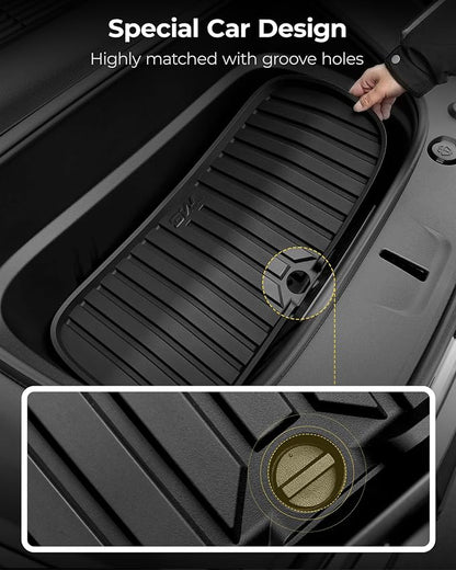3W Cargo Mats for 2025 2026 Tesla Model Y Juniper Premium/Performance, Front & Rear Trunk Mats Cargo Liners Anti-Slip TPE All Weather Accessories Vigormold™ (NOT for Standard)