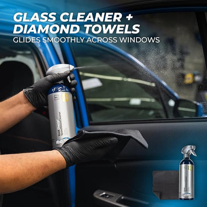The Rag Company - Complete Interior Kit - Includes Glass & Car Interior Cleaners, Brushes, Rags, Buttersoft Cloths, Glass Towels, Scrubbers - 24 Item Set