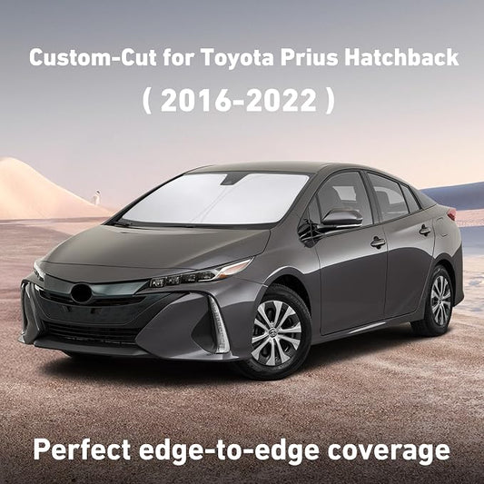 EcoNour Windshield Sunshade Compatible for Toyota Prius Hatchback 2016-2020 2021 2022, (Not for Prius C or Prius V) Sun Visor for Front Window Sun Shade Cover, UV Heat Protector, Car Accessories