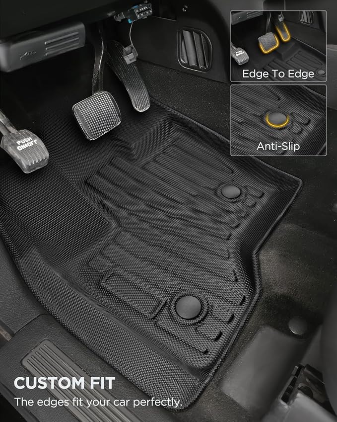 All-Weather Floor Mats Custom Fit for Ford Flex 2009-2019 (Not Fit with Optional 2nd Row Console), Heavy Duty TPE Trunk Mats Cargo Liner & Front Rear Row Protection for Automotive Car Accessories
