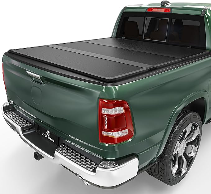 YITAMOTOR FRP Hard Tri-Fold Truck Bed Tonneau Cover Fits for Dodge Ram 1500 2009-2026 (Classic & New) 5.7 ft Bed Without Rambox