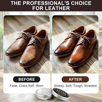 STARTSO WORLD 200Ml Leather Recoloring Balm with 100ML Leather Conditioner, Dark Brown Leather Repair Kit for Furniture, Leather Dye, Leather Scratch Repair, Leather Couch Paint