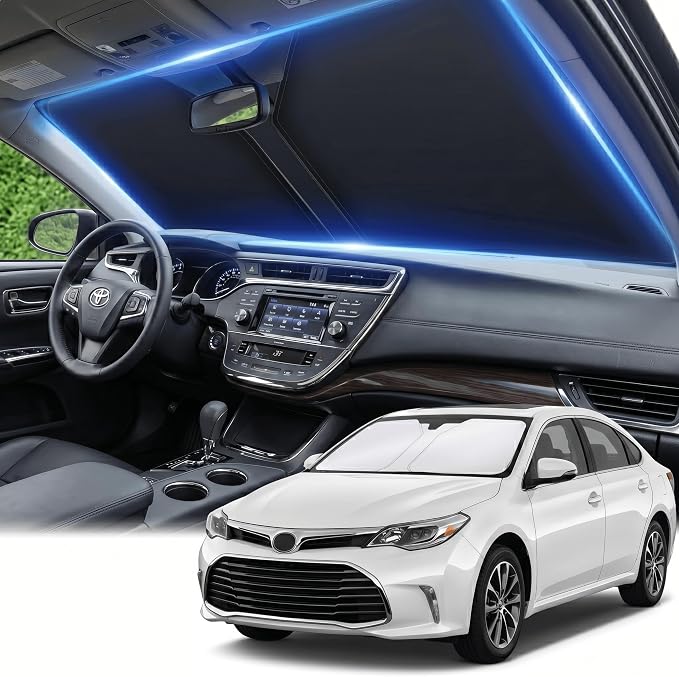 Windshield Sun Shade for Toyota Avalon 2013-2018 Sunshade Front Window Shade Custom Fit Avalon Accessories Sun Visor Foldable Shade Blocks UV Rays Accessories