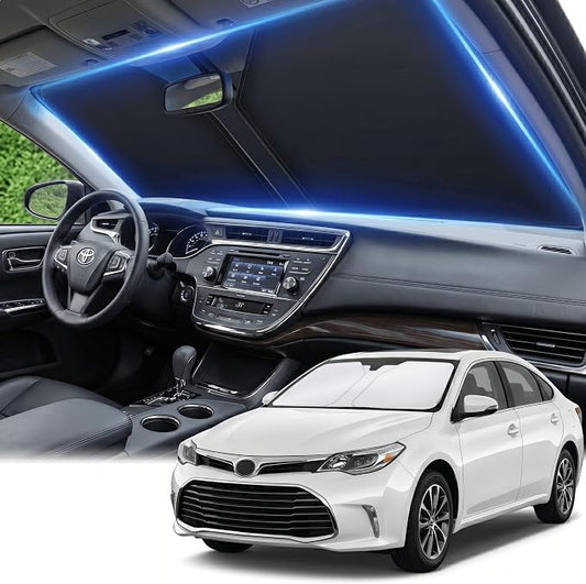 Windshield Sun Shade for Toyota Avalon 2013-2018 Sunshade Front Window Shade Custom Fit Avalon Accessories Sun Visor Foldable Shade Blocks UV Rays Accessories
