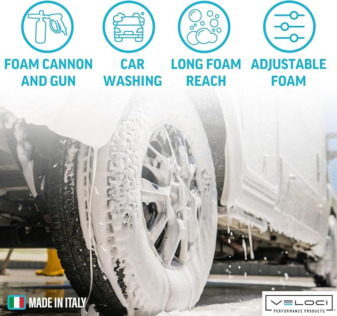 MTM Hydro Wide Mouth PF22 Foam Cannon and SG28 Trigger Gun Kit for Pressure Washer Commercial Grade Made in Italy