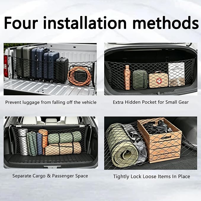 Truck Bed Cargo Net, Storage Elastic Mesh Net（35.4 * 15.7In）