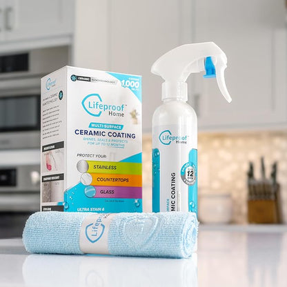 Lifeproof 2-Pack Ceramic Coating Spray Kit - Shine, Seal & Protect Kitchen & Bath Surfaces, Repels Stains & Grime