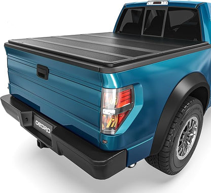 OEDRO Quad Fold Hard Truck Bed Tonneau Cover Fit for Ford F150 F-150 2015-2026 with 6.5ft Bed, Black