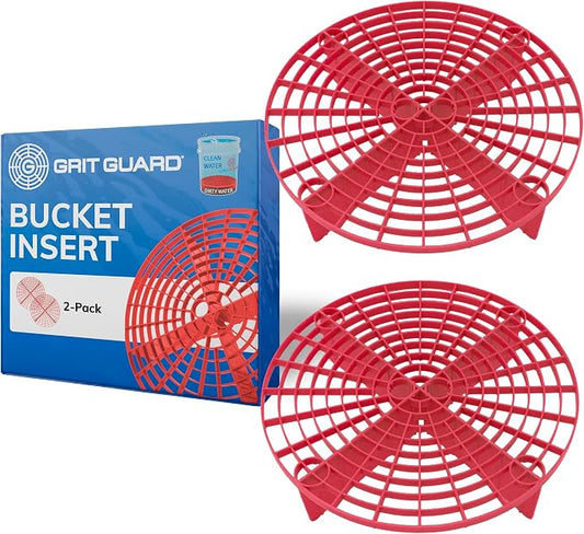 Grit Guard The Original Red Bucket Insert (2 Pack) | 10" Diameter Car Wash Bucket Guard for Car Washing & Detailing | Compatible with 3.5, 4, 5 and 6 Gallon Buckets - Made in the USA