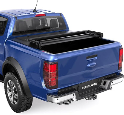 KUIPERAUTO 4.6FT Tri 3-Fold Soft Folding Truck Bed Tonneau Cover On Top Compatible with Ford Maverick 2022 2023 2024 2025 2026 Bed 3 Fold Fleetside Feet Bed 54.4 inch