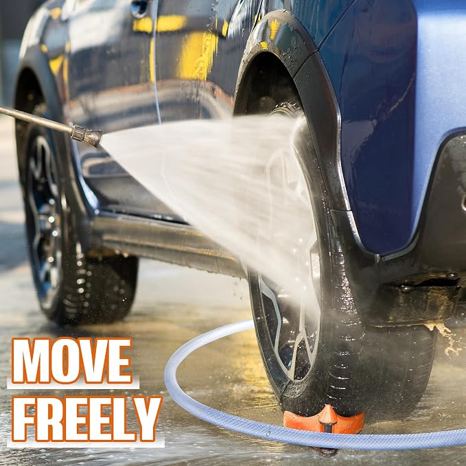 Dreyoo 4 Pcs Car Hose Guide, Tire Hose Roller for Car Washing, Detailing Tire Hoses Guide Preventing Pressure Washer Hoses Stuck Under The Wheels, Plastic Wash Tool to Avoid Snagging(Orange)