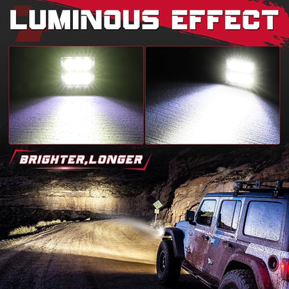 OFFROADTOWN Flush Mount LED Pods with Wiring Harness, 5'' 12,000LM CREE LED Driving Light Reverse Backup Lights Flush Light Bar Off Road Lights for Truck Pickup UTV ATV SUV Boat 4x4 Car