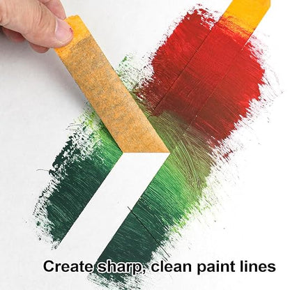 BOMEI PACK Orange Painters Tape 1 Inch Bulk - Paint Tape 6 Rolls x 1 Inch x 60 Yards - Painter's Tape Orange Masking Tape for Walls Painting, DIY Crafting, Decoration, Total 360 Yards