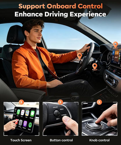 Beyn Wireless CarPlay Adapter for iPhone & Android - Convert Wired to Wireless CarPlay & Android Auto - Dual-Band Zero Latency for iOS 10+ & Android 11+, Fits 2016+ Wired Cars
