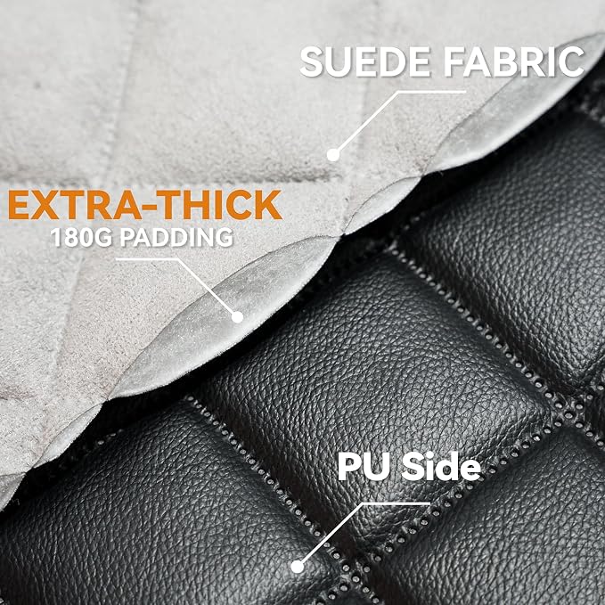 Dog Car Seat Cover for Back Seat, Waterproof Back Seat Covers for Dogs, PU Leather Nonslip Bench Dog Seat Cover Universal Fit Most Vehicles,SUVs,Small Trucks（Black,Standard）