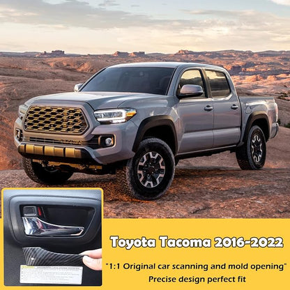 Car Inner Door Handles Cover Trim Compatible with Toyota Tacoma 2016-2022, Auto Inner Door Handles Cover Interior Door Handles Protector Trim Decorate Covers Accessories (carbon fiber pattern)