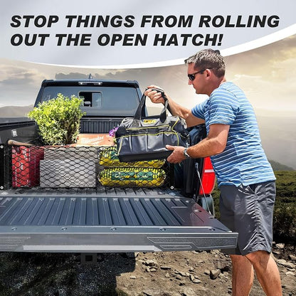 Karltys Truck Bed Cargo Net for Dodge Ram 1500 2019-2024 2025 2026, Envelope Style Pickup Truck Bed Tailgate Net for Ram 1500 Accessories, Heavy Duty Nylon Mesh Storage Netting Organizer with Hooks