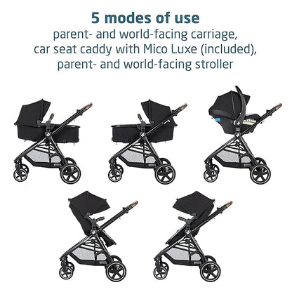 Maxi-Cosi Zelia 2 Luxe 5-in-1 Modular Travel System, New Hope Black