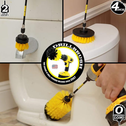 Drill Brush Power Scrubber by Useful Products - Bathroom Cleaning Brush Set - Scrub Brush for Drill - Cleaning Tools for Drill - Shower Scrubber - Tile and Tub Scrubber - Drill Brush Attachment Set