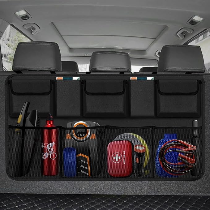 Snuopfy Car Trunk Organizer, Backseat Hanging Organizer with 9 Large Storage Bag Super Capacity -Trunk Organizer for SUV,Truck,Van -Your Space Saving Expert (9 Pocket)