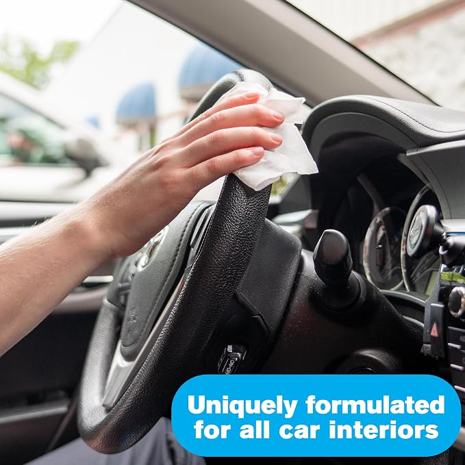 Fortress Car Interior Wipes with Microfiber Cloth (25 ct, Pack of 16) for Car Interior Cleaning, Dashboard, Seats, Detailing, and Steering Wheel [Travel Size] Skin-Safe Car Interior Cleaner Supplies