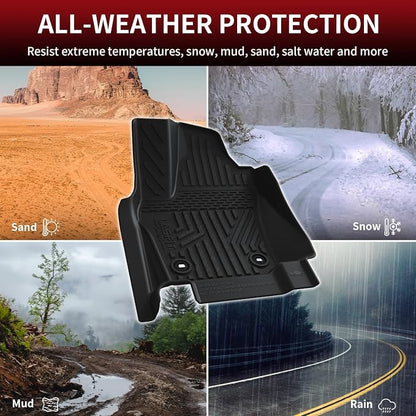 LASFIT Front Floor Mats Fit for Tacoma 2024-2026 (Only Fit Auto Tran) Custom Fit All Weather Protection TPE Floor Liners for Tacoma Accessories Front Row Car Mats (Not Include The 2nd Row Floor mats)