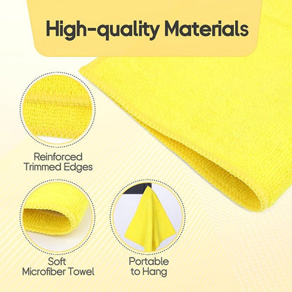 2PCS Clay Towel Auto Detailing, Clay Bar Towel Cloth Auto Detailing for Car (12 x 12 in) (Yellow)