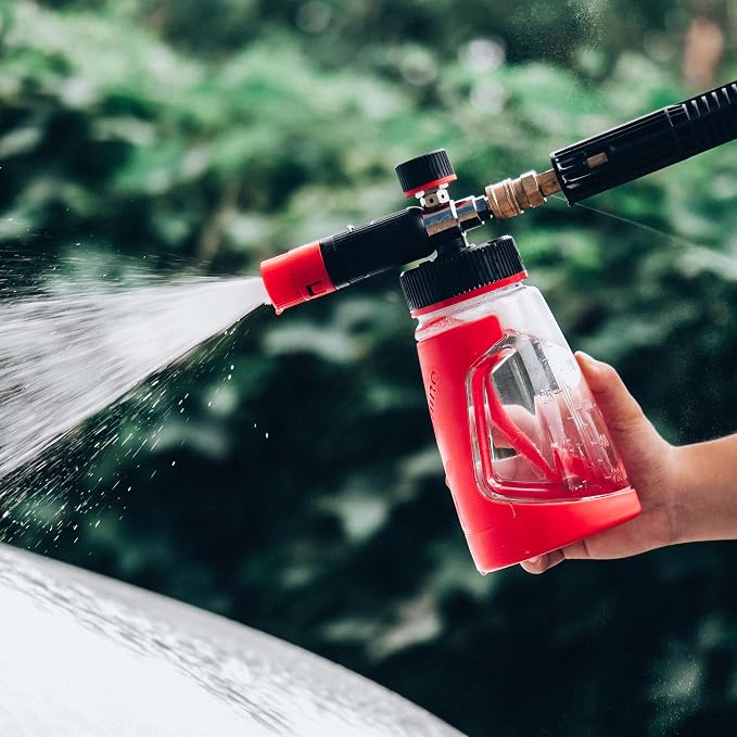 Maxshine Foam Cannon V2 | 1L Bottle with 1/4” Quick Disconnect & Brass Fittings | Adjustable Spray Pattern for Thick Clinging Foam | Professional Car Wash Pre-Soak & Auto Detailing Tool