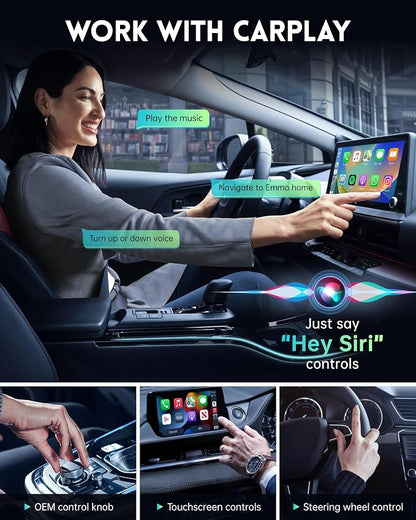Amzfeel Wireless Carplay Adapter for Apple iPhone, Mini Bluetooth Dongle Convert Factory Wired to Wireless Car Play Plug & Play Auto Connect, Low Latency, GPS Units for Cars 2015+ (Brushed Gery)