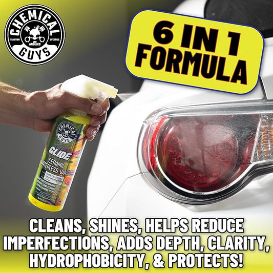Chemical Guys HydroGlide Ceramic Swift Wipe Waterless Car Wash CWS21416 - Easily Clean, Just Spray & Wipe, Safe for Cars, Trucks, Motorcycles, RVs & More, 16 fl oz