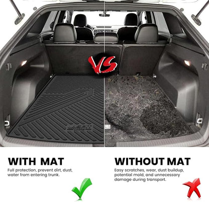 LASFIT Trunk Mat for Volkswagen Atlas Cross Sport 2020-2026, Custom Fit All-Weather Protection TPE Rubber Cargo Mat for VW Accessories, Super Duty, Waterproof, Easy to Clean, Black