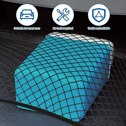 Cargo Net 60×40cm, Car Trunk Net Elastic Nylon Baggage, Car Trunk Net with 4 Hooks, Storage Organizer Car Net for Car Boot Vehicle Van SUV(Black)